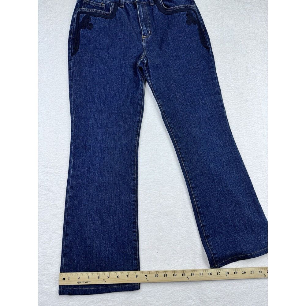 Lauren Jeans Co. Ralph Lauren Women Denim Pkt Embroidery Blue Bootcut 6P - Picture 8 of 9